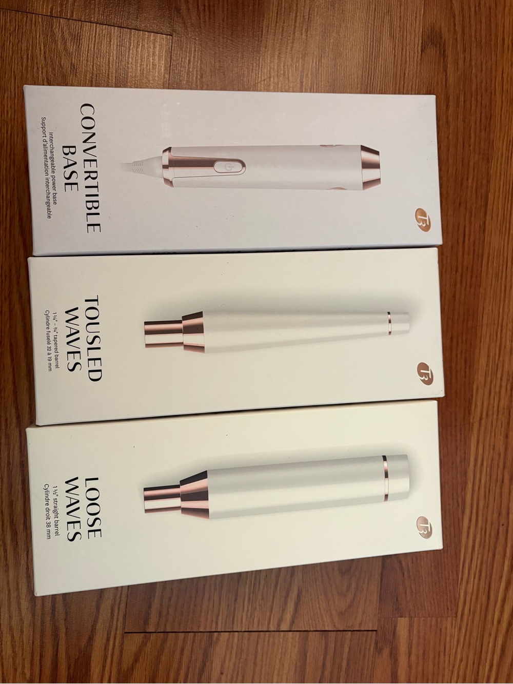 T3 White and Rose Gold Convertible Base & Styling Bar Set